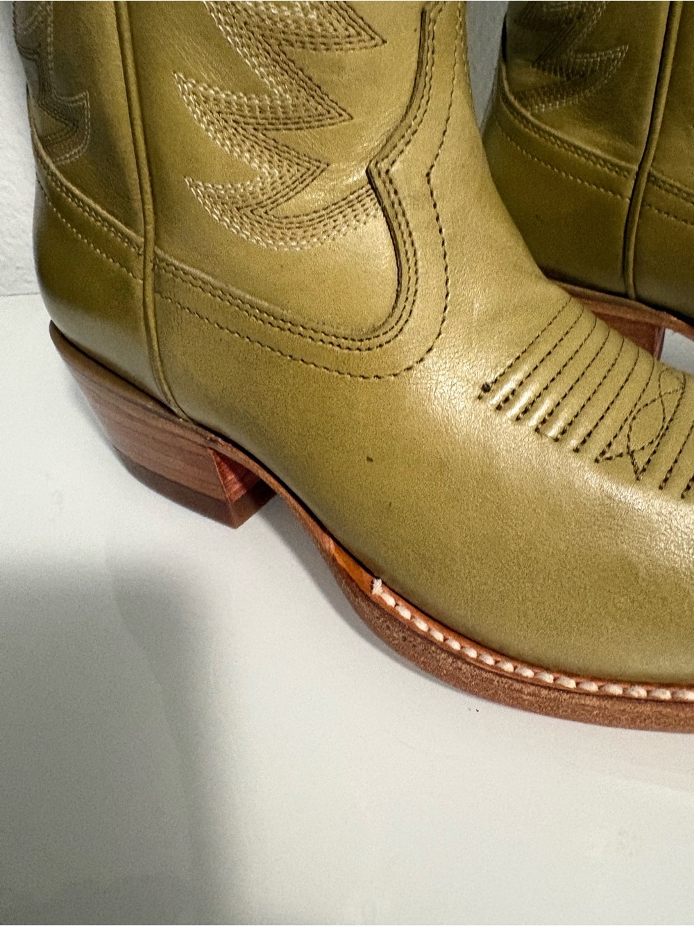 Tecovas Annie Light Sage Leather Cowboy Boots - size 6 - Picture 3 of 10